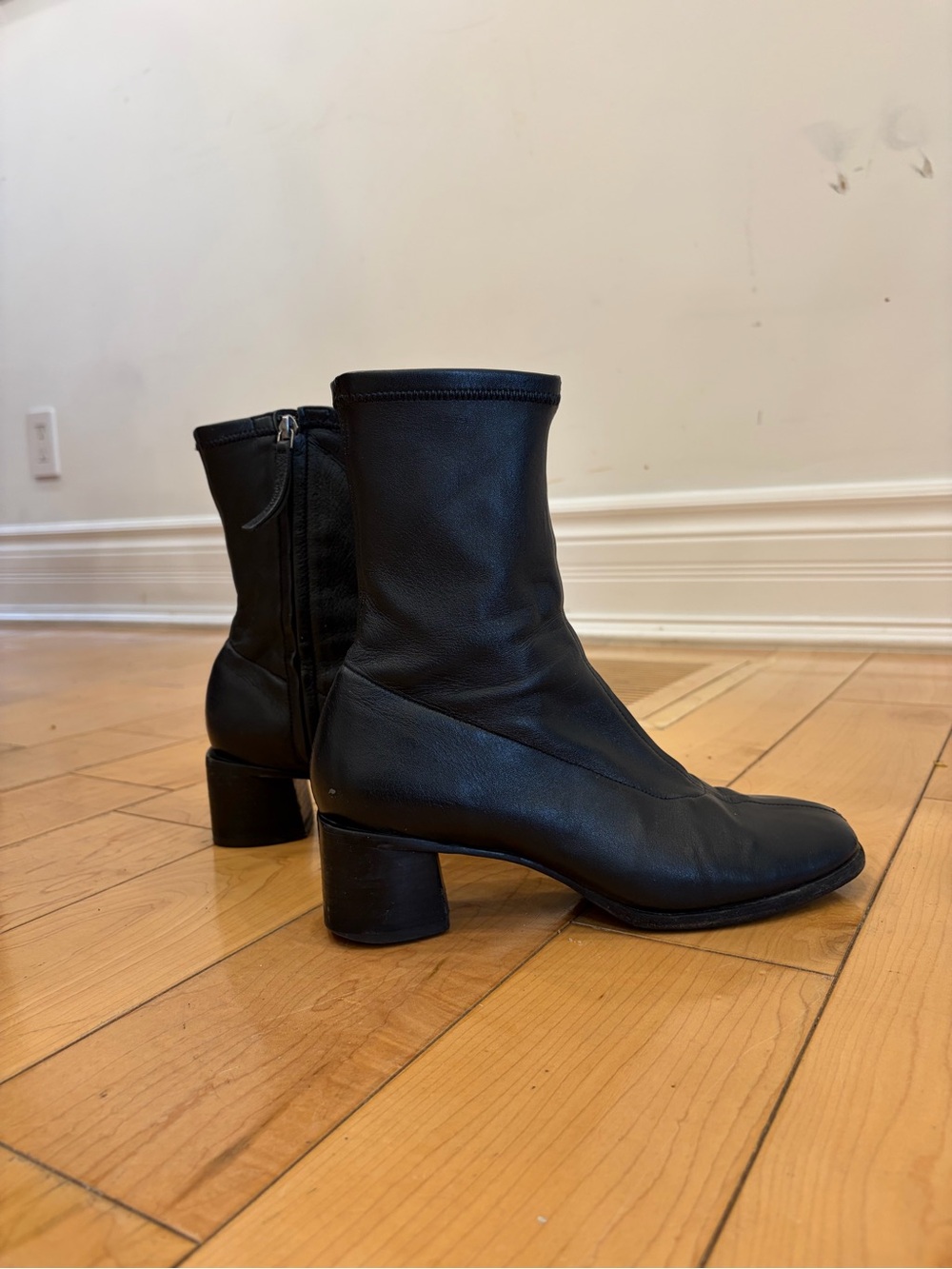 Reformation Black Soft Leather Ankle Boots - Picture 2 of 11